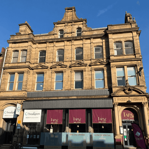 The Bradshaw Gate Building in Bolton features serviced offices, visible from the exterior front view of the structure.