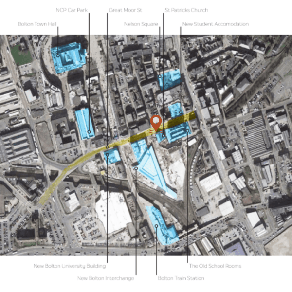Satellite image of land site in Bolton, Greater Manchester