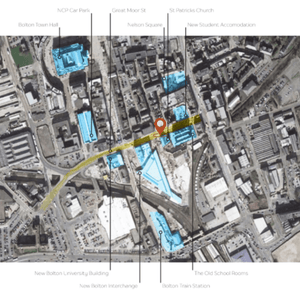 Satellite image of land site in Bolton, Greater Manchester